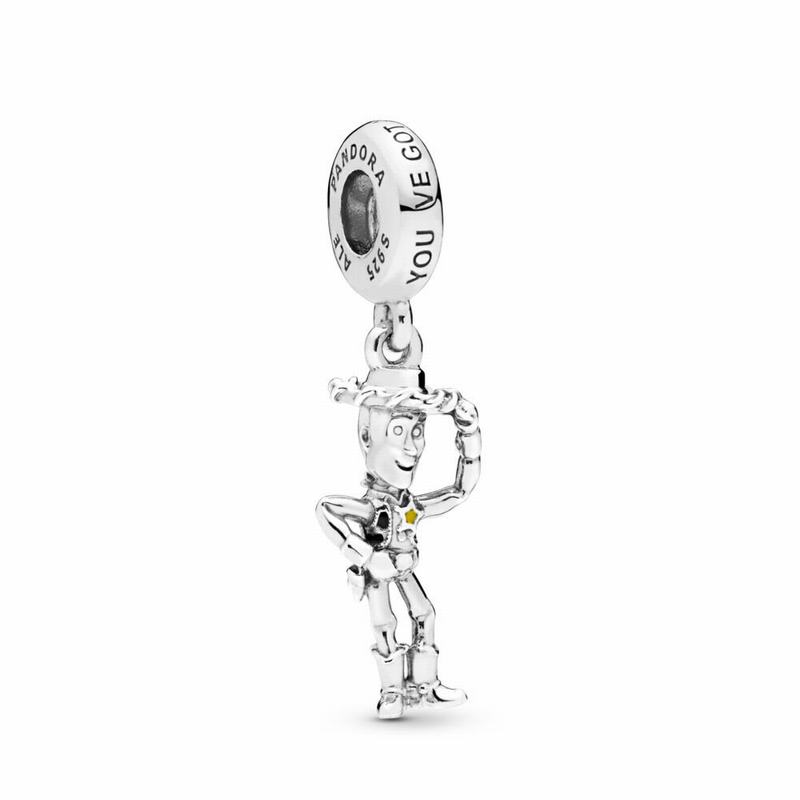 Pandora Disney Pixar, Toy Story, Woody Dangle Charm Ireland - Sterling Silver/Enamel/Black - 271689Y